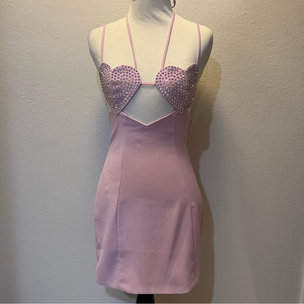 Pink Heart Embellished Dress